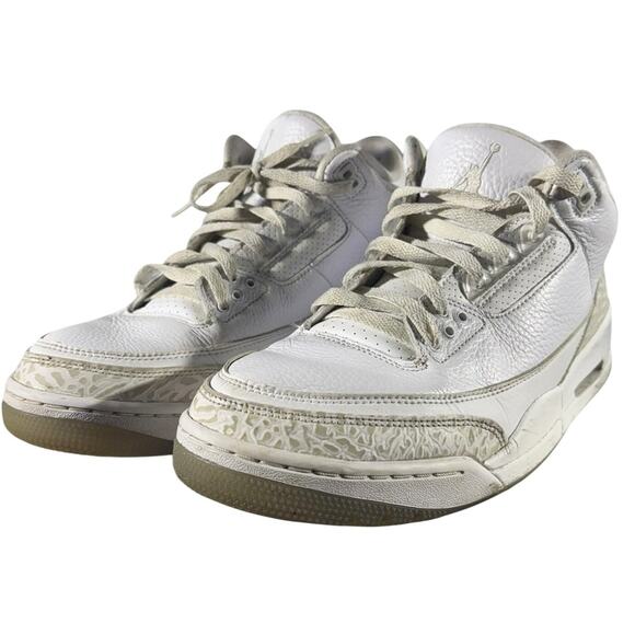 Nike Air Jordan 3 Retro Men's Triple White Pure Money Size 10 136064-111 2018